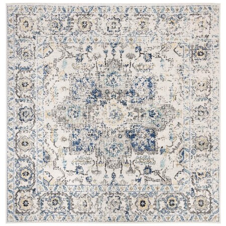 Flowers First 10 x 10 ft. Madison Contemporary Square Power Loomed Rug Grey & Ivory FL1857968